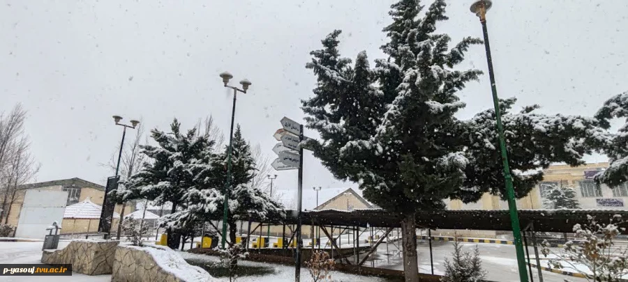 نمای برفی دانشگاه ملی مهارت استان کهگیلویه و بویراحمد در روز یکشنبه مورخه 1404/11/05 10